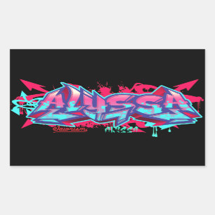 De naam Alyssa in graffiti-Rechthoekschakelaars Rechthoekige Sticker