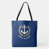 De naam Anchor Gold Laurel Large Navy Blue Tote Bag (Voorkant)