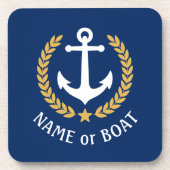 De naam Anchor Gold Laurel Star Navy Bier Onderzetter (Voorkant)