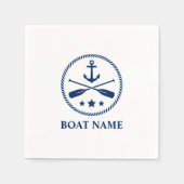 De naam Anchor Oars en Stars Navy Blue Servet (Voorkant)
