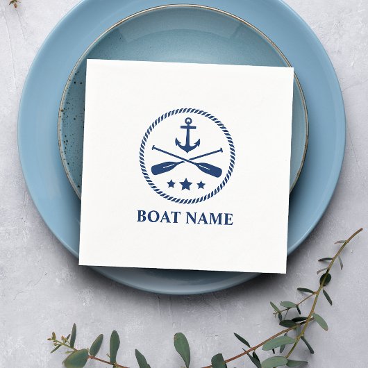 De naam Anchor Oars en Stars Navy Blue Servet