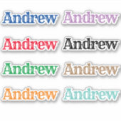 De naam Andrew Sticker (Voorkant)