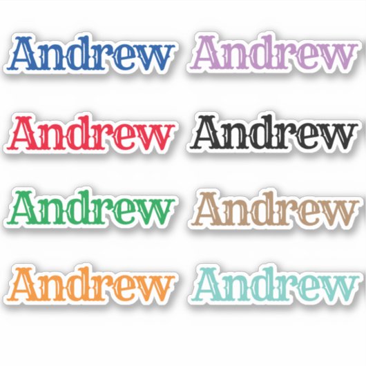 De naam Andrew Sticker (Voorkant)