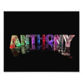 De naam Anthony in Lights Foto Afdruk (Voorkant)