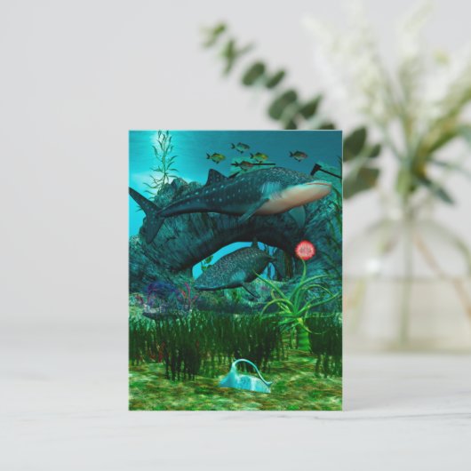 De naam Aquatic Life 3D Briefkaart (Staand voorkant)