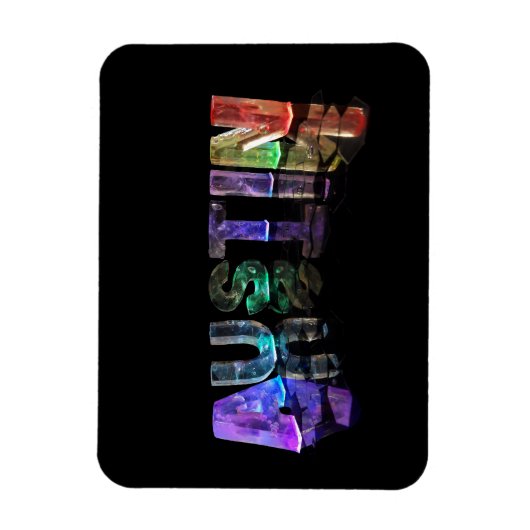 De naam Austin in 3D-lichten Magneet (Verticaal)