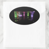 De naam Betty in 3D-lampjes Ovale Sticker (Tas)