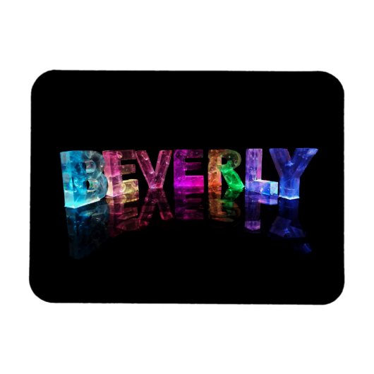 De naam Beverly in 3D-lampjes Magneet (Horizontaal)