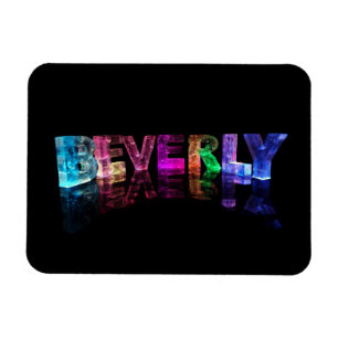 De naam Beverly in 3D-lichten Magneet