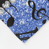 De naam blauwe glitter van de douane trompets muzi fleece deken (Hoek)