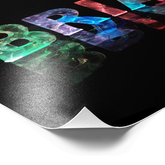 De naam Brian in 3D-lichten Foto Afdruk (Hoek)