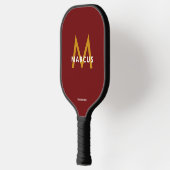 De naam Burgundy Red Monogram van de speler Pickleball Paddle (Links)