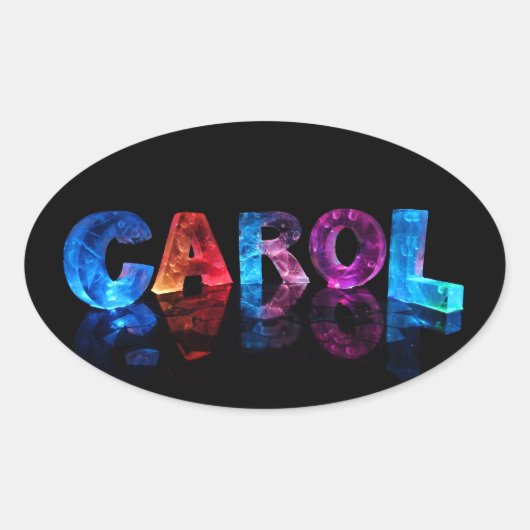 De naam Carol in 3D-lampjes Ovale Sticker (Voorkant)