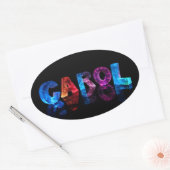De naam Carol in 3D-lampjes Ovale Sticker (Envelop)
