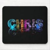De naam Chris in 3D Lichten Muismat (Voorkant)