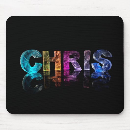 De naam Chris in 3D Lichten Muismat (Voorkant)