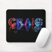 De naam Craig in 3D-lichten Muismat (Met muis)