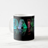 De naam Daniel in 3D-lichten (foto) Koffiemok (Voorkant links)