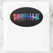 De naam Danielle in 3D-lichten (foto) Ovale Sticker (Tas)