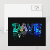 De naam Dave in 3D Lichten (Foto) Briefkaart (Voorkant / Achterkant)