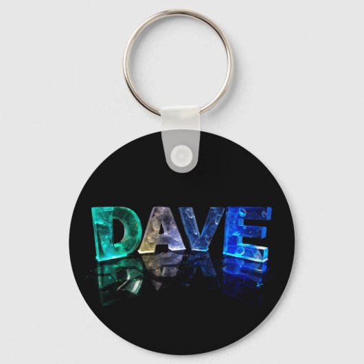 De naam Dave in 3D Lichten (Foto) Sleutelhanger (Voorkant)