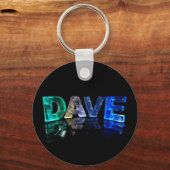 De naam Dave in 3D Lichten (Foto) Sleutelhanger (Voorkant)