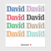De naam David Sticker (Vel)