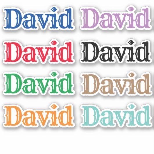 De naam David Sticker (Voorkant)