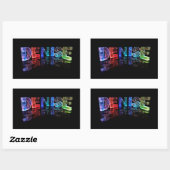 De naam Denise in 3D Lichten (Foto) Rechthoekige Sticker (Vel)