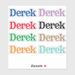 De naam Derek Sticker