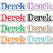 De naam Derek Sticker (Voorkant)