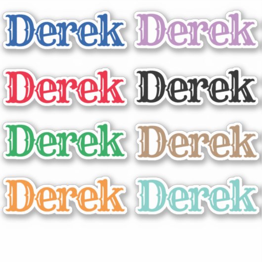 De naam Derek Sticker (Voorkant)