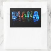 De naam Diana in 3D Lichten (Foto) Rechthoekige Sticker (Tas)