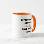 De naam die mijn favoriete neefje me gaf mok (Voorkant rechts)