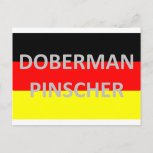 de naam doberman pinscher op de duitse vlag briefkaart