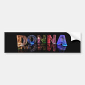De naam Donna in 3D-lichten (foto) Bumpersticker (Voorkant)