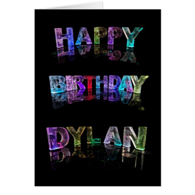 De naam Dylan in 3D-lichten (foto) (Voorkant)