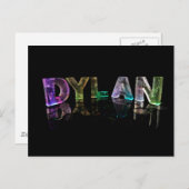 De naam Dylan in 3D-lichten (foto) Briefkaart (Voorkant / Achterkant)