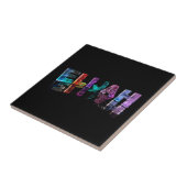 De naam Elijah in 3D-lichten (foto) Tegeltje (Zijkant)
