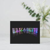 De naam Elizabeth in 3D-lichten (foto) Briefkaart (Staand voorkant)
