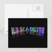 De naam Elizabeth in 3D-lichten (foto) Briefkaart (Voorkant / Achterkant)