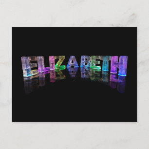 De naam Elizabeth in 3D-lichten (foto) Briefkaart