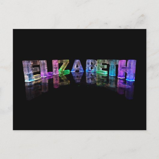 De naam Elizabeth in 3D-lichten (foto) Briefkaart (Voorkant)
