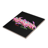 De naam Elizabeth in graffiti-keramische tegel Tegeltje (Zijkant)