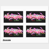 De naam Elizabeth in graffiti-Stickers-Rechthoek Rechthoekige Sticker (Vel)