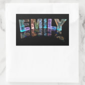 De naam Emily in 3D-lichten (foto) Rechthoekige Sticker (Tas)