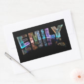 De naam Emily in 3D-lichten (foto) Rechthoekige Sticker (Envelop)