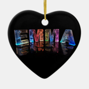 De naam Emma in 3D-lichten (foto) Keramisch Ornament