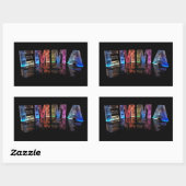 De naam Emma in 3D-lichten (foto) Rechthoekige Sticker (Vel)