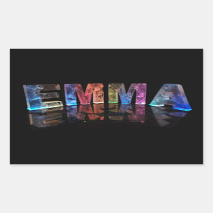 De naam Emma in 3D-lichten (foto) Rechthoekige Sticker
